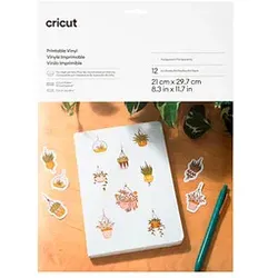 cricutTM bedruckbare Aufkleberfolie für Schneideplotter transparent 21,0 x 29,7 cm,  12 St.
