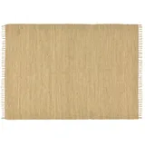 THEKO Happy Cotton Teppich, 100% Baumwolle, Beige, 70 cm x 140 cm