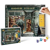 Schipper 609130897 - Malen nach Zahlen, Meisterklasse Premium, Englischer Buchladen, Book Shop, 40x50cm