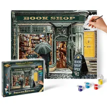Schipper 609130897 - Malen nach Zahlen, Meisterklasse Premium, Englischer Buchladen, Book Shop, 40x50cm
