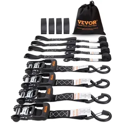 VEVOR 4er-Pack Spanngurte mit Ratsche, 5208 lbs, 1,6" x 8', robust für Fracht