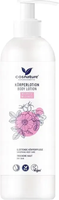 COSNATURE – BIO Nährende Bodylotion Wildrose 250ml – Für trockene Haut – NATRUE & Vegan Zertifiziert