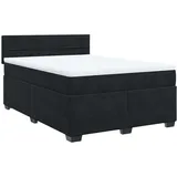 vidaXL Boxspringbett, mit Matratze Schwarz 140x200 cm Samt