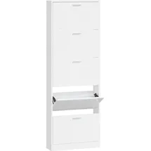 vidaXL Schuhschrank Hochglanz-Weiß 59x17x169 cm Holzwerkstoff - Weiß