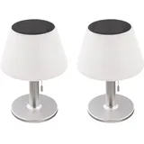 Expo Börse 2er Set LED Solar Tischleuchte, Kunststoff, weiß, Höhe 28 cm