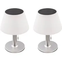 Expo Börse 2er Set LED Solar Tischleuchte, Kunststoff, weiß, Höhe 28 cm