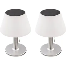 Expo Börse 2er Set LED Solar Tischleuchte, Kunststoff, weiß, Höhe 28 cm