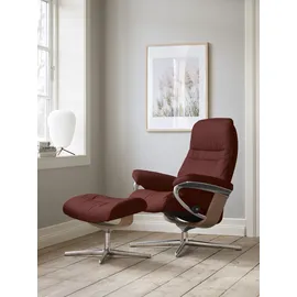 Stressless Relaxsessel STRESSLESS "Sunrise", rot (cherry paloma), B:79cm H:103cm T:73cm, Leder PALOMA: PALOMA ist ein durchgefärbtes Semianilin-Möbelleder mit natürlicher Narbung., Sessel, Relaxsessel, mit Cross Base, Größe S, M & L, Holzakzent Eiche