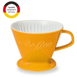 Creano French Press Kanne Creano Porzellan Kaffeefilter (Safrangelb), Filter Größe 4 für Filtert, Manuell 4 gelb