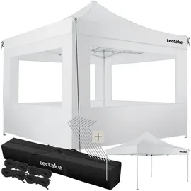 Tectake Faltpavillon 3 x 3 m inkl. 4 Seitenteile weiß
