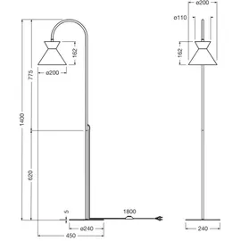 Osram Decor Waist 45x140x24 cm Schwarz