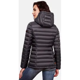 Marikoo Damen modische Steppjacke Übergangsjacke mit großer Kapuze Lucy