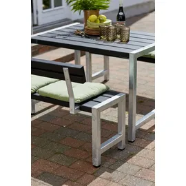 Plus Cafegarnitur Tisch und 2 Bänke - 1 Rückenlehne Schwarz