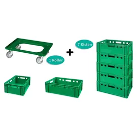 Logiplast Transportroller 7 Stück E2-Kasten 0 l Grün