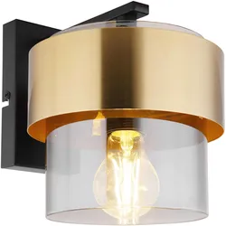 Wandleuchte Milley Schwarz/Messingfarben Wandlampe