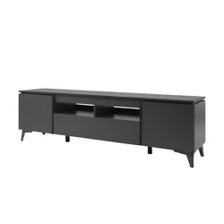 TV-Lowboard in Schieferstein-Optik Dimarro , schwarz , Maße (cm): B: 177 H: 51,5 T: 40.0