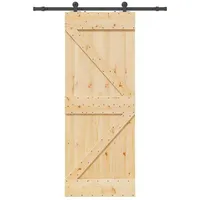 VidaXL Schiebetür mit Beschlag 80x210 cm Massivholz Kiefer
