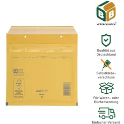 BB-Verpackungen GmbH 600 x Luftpolsterversandtasche (braun) CD (180 x 165 mm) gepolsterte CD und DVD Versandtasche Polsterversandtaschen Briefumschlag BB-Verpackungen