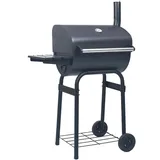 vidaXL Holzkohlegrill Smoker mit Unterer Ablage Schwarz