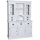 Casa Padrino Küchenbuffet Landhausstil Küchenschrank Antik Weiß 137 x 50 x H. 197 cm - 2 Teiliger Küchenschrank mit 5 Türen und 7 Schubladen