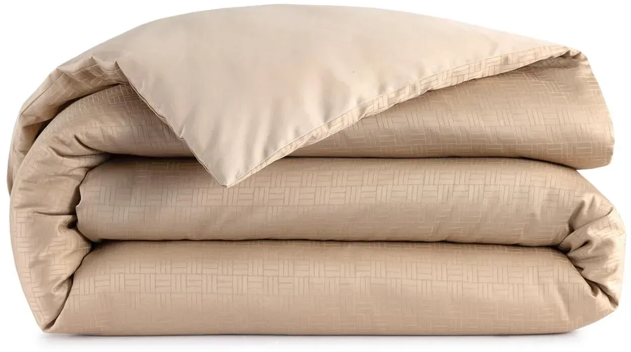 Hugo Boss Home Satin Bettwäsche Lattice 135x200 cm + 80x80 cm | sesame - beige