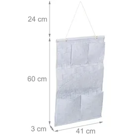 Relaxdays Hängeorganizer 60 x 41 cm 2-tlg. grau