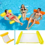 (gelb) Vielseitige Schwimmende Hängematte, 4-in-1 Aufblasbare Pool-liege, Schwimmende Wasserhängematte, Faltbare Schwimmende Hängematte, Tragbare Ultraleichte Schwimmhilfe