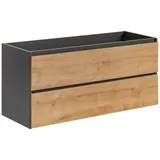 Lomadox Waschbeckenschrank MODENA-56 Hamilton Eiche Nb. 120/57/46 cm braun|grau