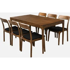 sweeek Rechteckiger Esstisch 90 x 76 x 90 cm Nussbaumfarben