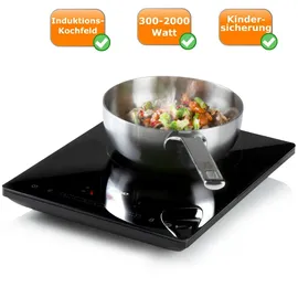 DOMO DO332IP Induktionskochplatte 1 Kochfeld 2000W Schwarz
