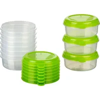 MiraHome Vorratsdosen Sets verschiedene Größen rund/quadratisch grün – Vorratsdosen mit Deckel Luftdicht – Gefrierdosen für Mealprep & Küche - Grün