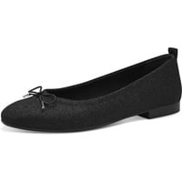 TAMARIS Damen Ballerinas Textil Vegan; BLACK GLAM/schwarz; 38