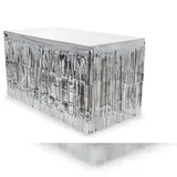 Partydeco Tischdecke Lametta 300 x 80 cm Silber