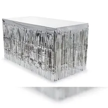 Partydeco Tischdecke Lametta 300 x 80 cm Silber