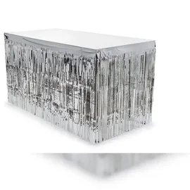 Partydeco Tischdecke Lametta 300 x 80 cm Silber