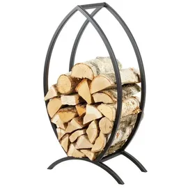 Feuer-Anker Brennholzregal Edelstahl verschiedene Größen Schwarz