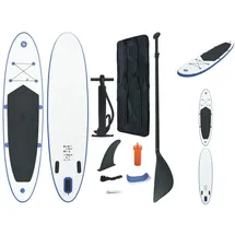 vidaXL Stand Up Paddle Surfboard SUP Aufblasbar Blau und Weiß