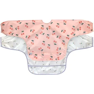 Lässig Baby Langarmlätzchen Set (2 St.) zum Binden Auffangschutz/Long Sleeve Bib Happy Fruits Cherry