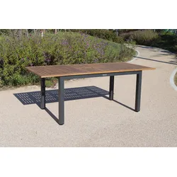 VILLANA Victoria Ausziehtisch, anthrazit, Alu/Akazie, 150/200 x 90 cm, pulverbeschichetet, zertifiziertes Material, FSC®-zertifiziertes Produkt
