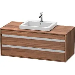 Duravit Ketho Waschtisch-Unterschrank KT675607979 120 x 55 cm, nussbaum natur, für Einbauwaschtisch mittig, 2 Schubkästen