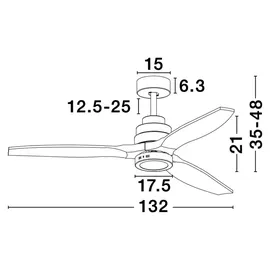 Nova Luce Sabal LED Ventilator 0 cm Schwarz/Braun