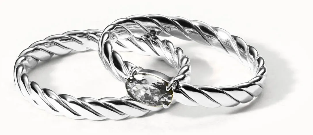 PURELEI Volcano Ring Set Weiß