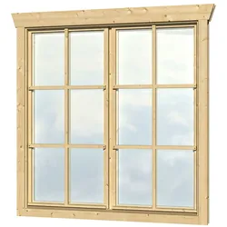 Fenster SKANHOLZ "Doppelfenster", beige (natur), B:57,5cm H:123,5cm, Fenster, für 45 mm Gartenhäuser