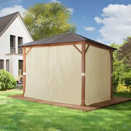 TOOLPORT Gartenpavillon 3 x 3 m braun/champagner