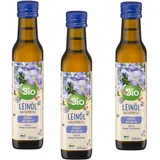 3x 250ml dm Bio Leinöl, kaltgepresst Glutenfrei Laktosefrei, Ohne Aromastoffe Öl