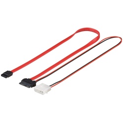 Goobay HDD S-ATA SlimLine Kabel 1,5 Gbit/s/3 Gbit/s 2in1 - SATA Slimline Stecker > SATA L-Typ Stecker