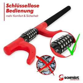 SCHMIDT security tools Lenkradkralle, Extra Langes Lenkradschloss, Wegfahrsperre, PKW Diebstahlschutz, Lenkradsperre mit schlüssellosem
