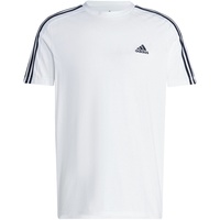 Adidas Herren Essentials Single Jersey 3-Stripes Tee, White/Black, M Tall