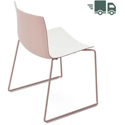 ABVERKAUF: Arper CATIFA 46 0278 bicolor Kufenstuhl in Altrosa