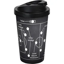 Geda Labels (INFKH) 12150 Fußball Spielererklärung Coffee to go Becher, Thermosbecher, Mehrwegbecher, PP, Schwarz